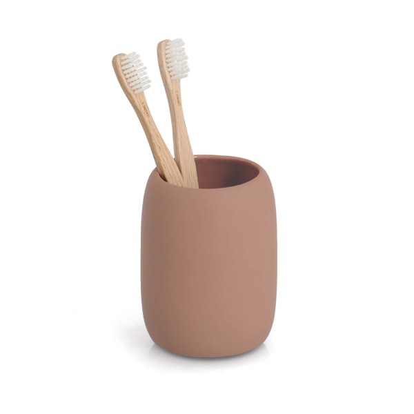 Zahnputzbecher - Keramik, Mocca