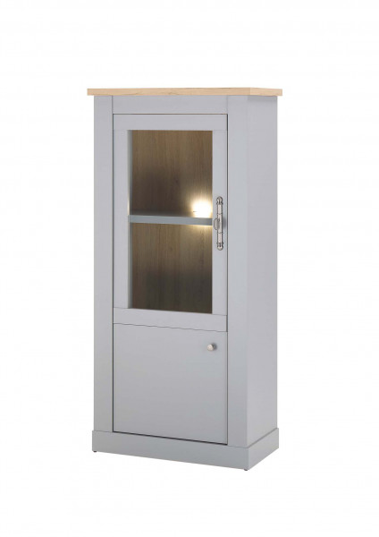 Kleine Vitrine Chambord - Light Gray Artisan Oak Landhaus