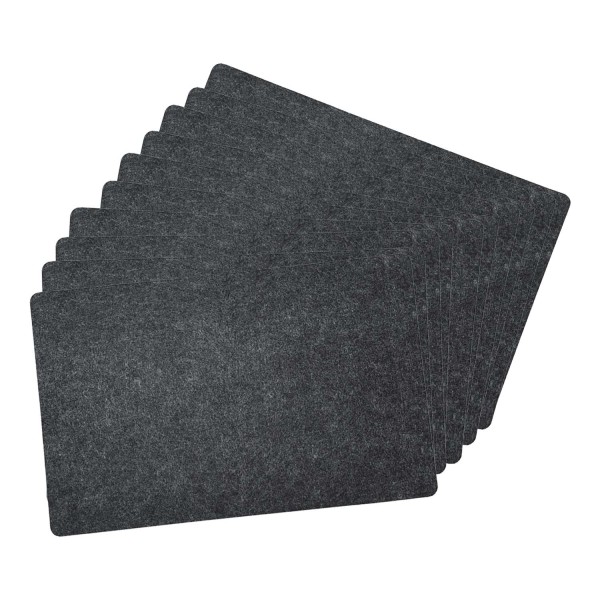 10 Platzsets Filz-Optik, dunkelgrau - 45 x 30 cm