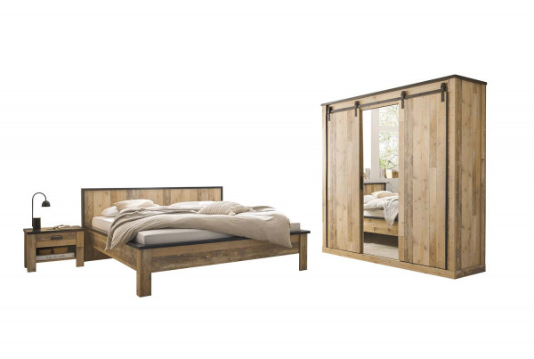 Schlafzimmer Sherwood 180x200 - Landhaus Old Style hell
