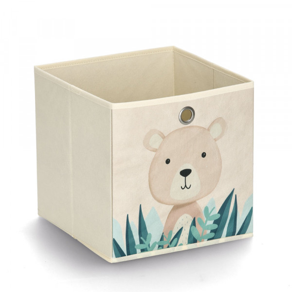 Aufbewahrungsbox Bär, Vlies - Beige