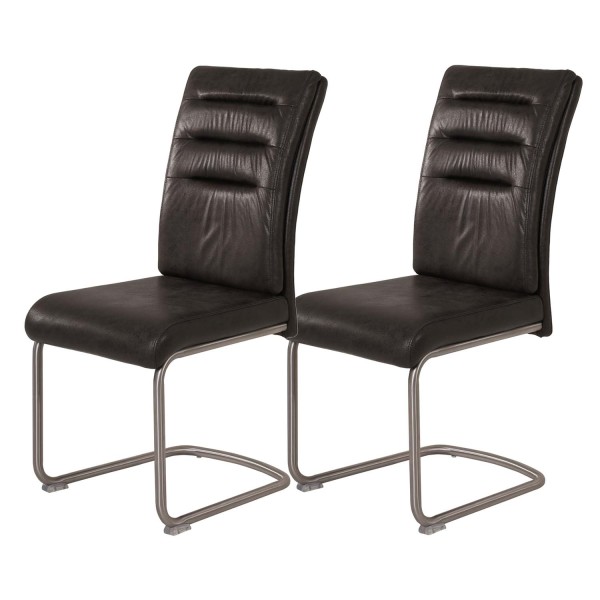 2er Set Schwingstuhl Paula - Vintage Anthrazit