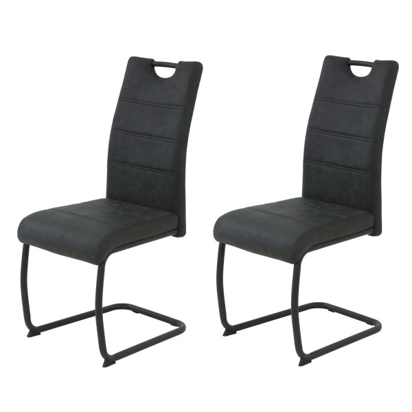 2er Set Schwingstuhl Dunja - Vintage Anthrazit
