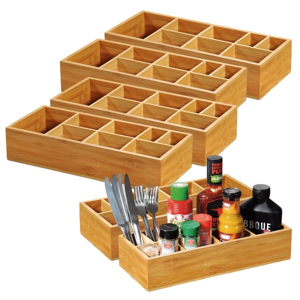 6 Stück Grillbox - Bambus, 36 x 15cm