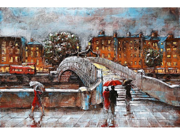 3D-Metallbild - Motiv: Hapenny bridge - 80 x 120cm