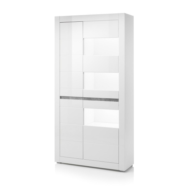 Vitrine Carat - Weiß Hochglanz - 4-türig