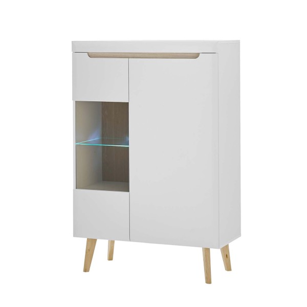 Vitrinenschrank Svante - Weiß matt