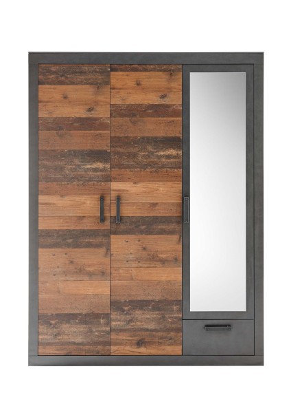 3-türiger Kleiderschrank Brooklyn - Oldwood