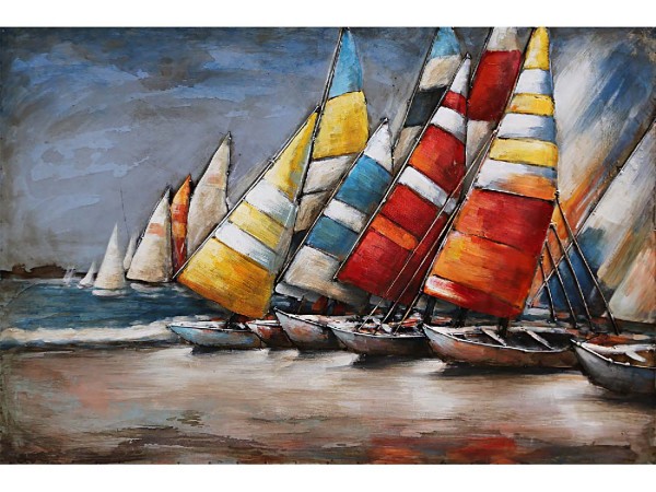 3D-Metallbild - Motiv: Segelboote - 60 x 80cm