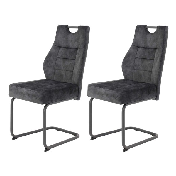 2er Set Schwingstuhl Linda - Vintage Anthrazit