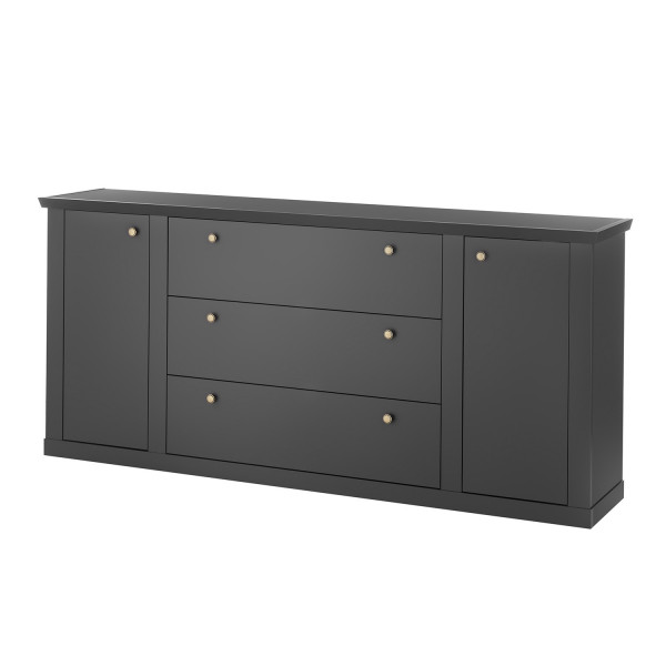 Großes Sideboard Lincoln - Schwarz matt