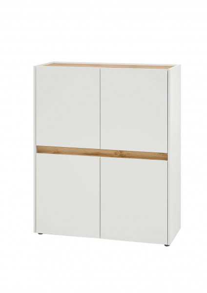 Highboard City - Weiß Wotan Eiche
