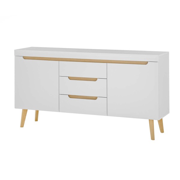 Großes Sideboard Svante - Weiß matt