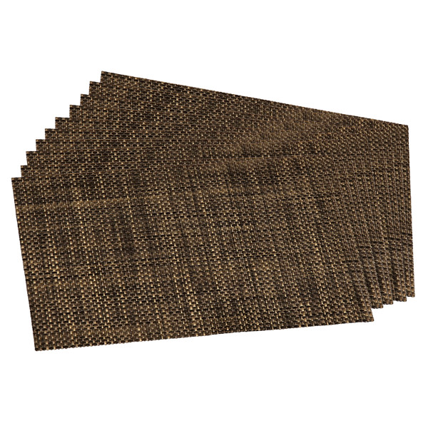 10 Platzsets aus Kunststoff, messing-goldfarben - 43 x 29 cm