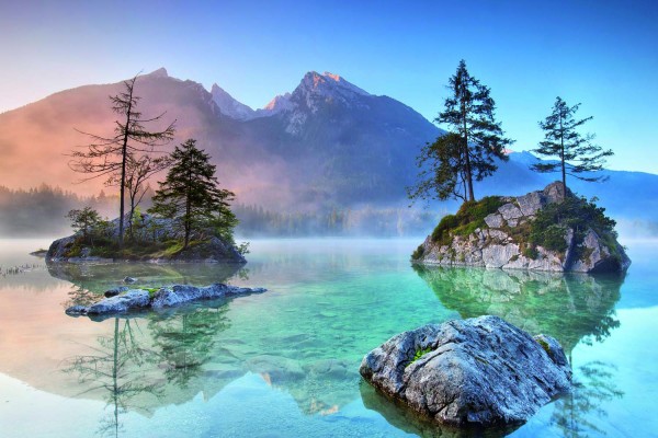 Leinwandbild - Motiv: Hintersee - Bayern - 60 x 90cm