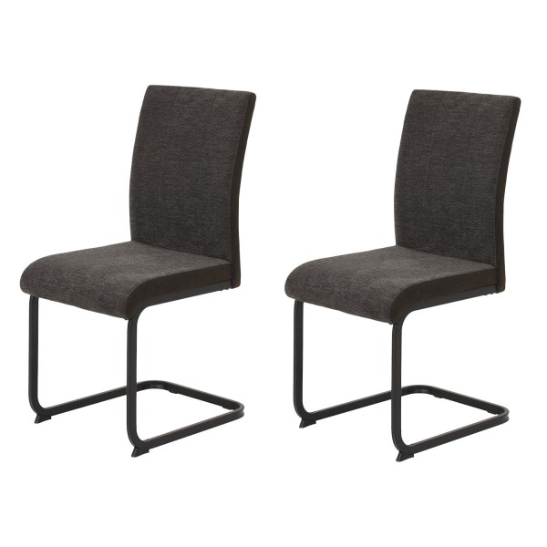 2er Set Schwingstuhl Linn - Webstoff Braun