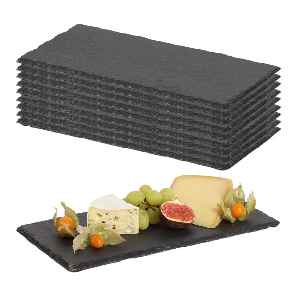 10 Stück Buffetplatte aus Schiefer - 30 x 15cm