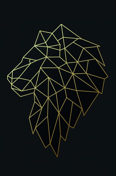 Leinwandbild - Motiv: Polygon Löwe - 60 x 90cm