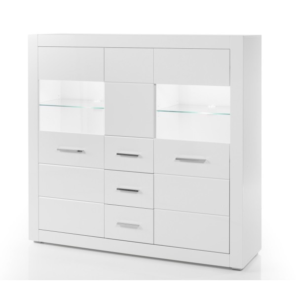 Highboard Bianco - Weiß Hochglanz