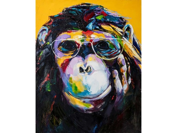Leinwandbild - Motiv: Crazy Monkey - 100 x 80cm