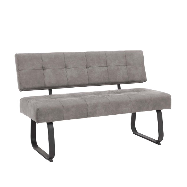 Sitzbank Luise I mit Rückenlehne - Grau, Vintage Optik
