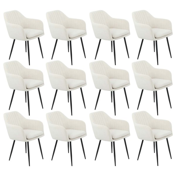12er Set Sesselstuhl Lia - Samtvelour Creme
