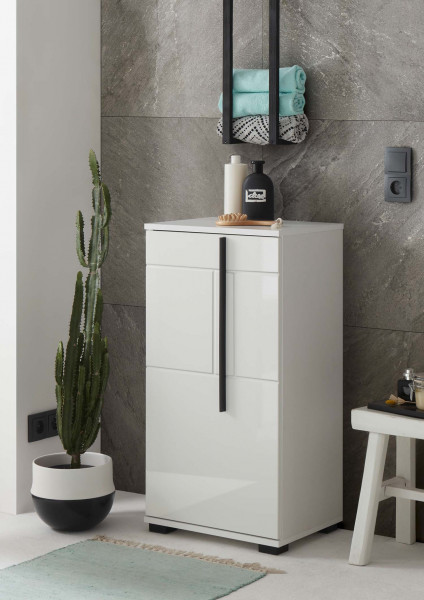 Cantara Stauraumschrank - Weiß Hochglanz