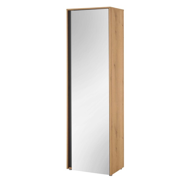 Garderobenschrank mit Spiegel City - Evoke Eiche / Anthrazit