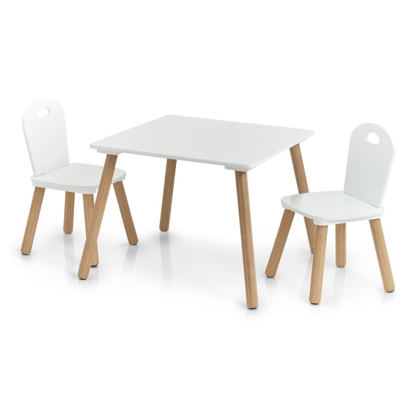3-tlg. Kinder-Sitzgarnitur Scandi - Weiß / Kiefer