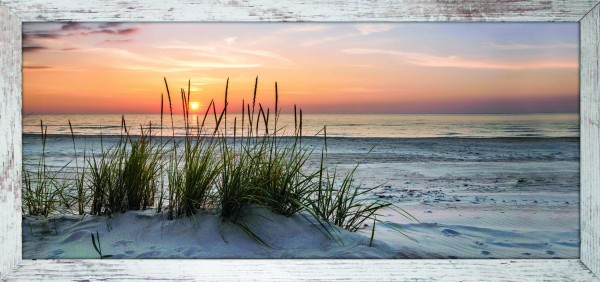 Gerahmtes Bild - Motiv: Strand - 23 x 49cm