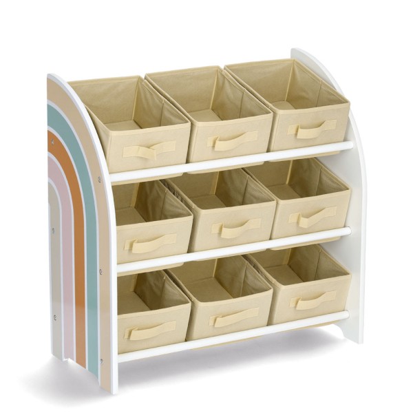 Kinder-Aufbewahrungsregal, Rainbow - Weiß - 9 Boxen
