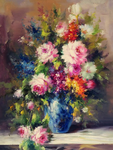 Leinwandbild - Motiv: Blumenvase - 46 x 61cm