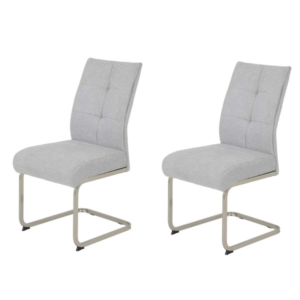 2er Set Schwingstuhl Ines, XL Sitzbreite - Grau