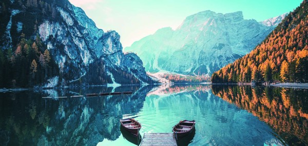 Leinwandbild - Motiv: Pragser Wildsee - Italien - 33 x 70cm