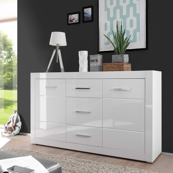 Sideboard Bianco - Weiß Hochglanz
