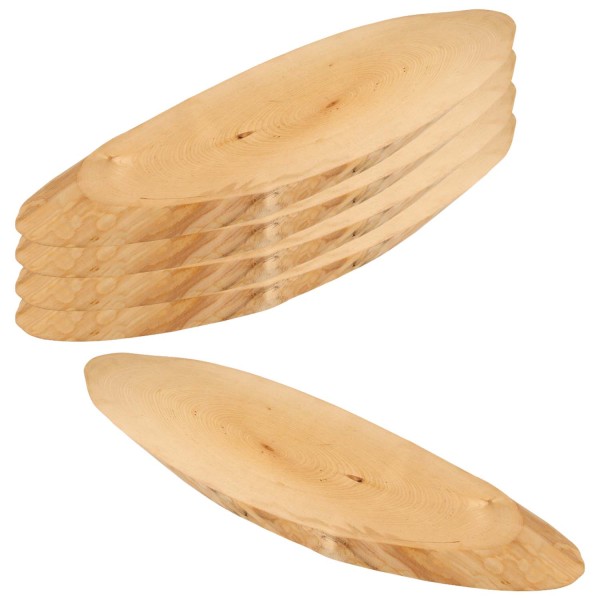 5 Stück Servierbrett Baumscheibe - Birke - 55 x 19 x 2,5cm