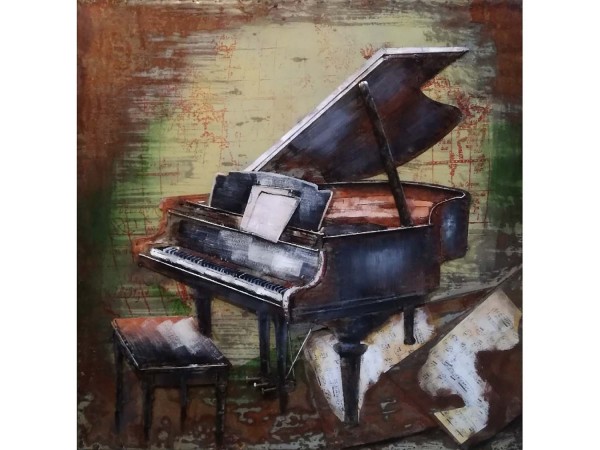 3D-Metallbild - Motiv: Piano - 100 x 100cm