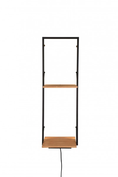 Leonie Wandregal beleuchtet holzfarbig, Schwarz - 32 x 94cm