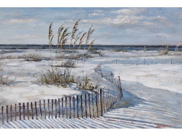 Leinwandbild - Motiv: Strand und Dünen - 100 x 150cm