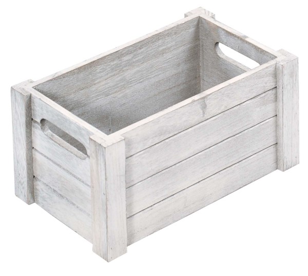 Aufbewahrungsbox / Holzkiste - Antik Weiß - 25,8 x 17 x 13,5cm