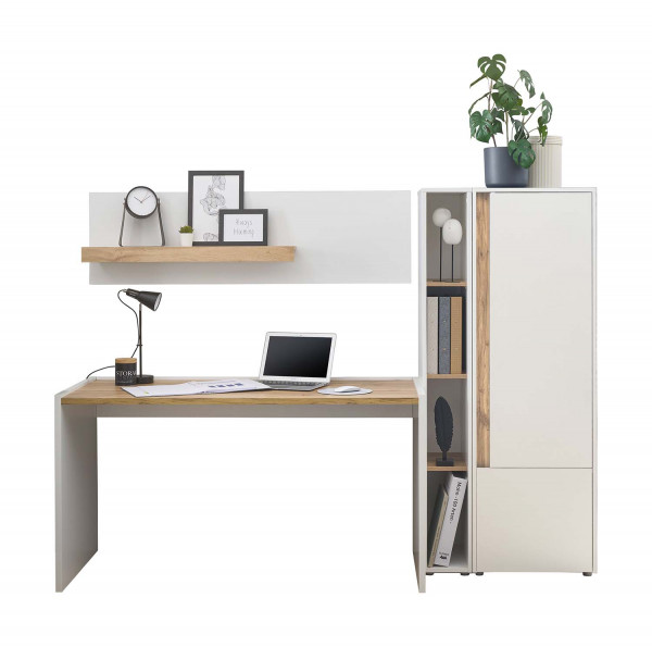 Homeofficeset III City - Weiß Wotan Eiche