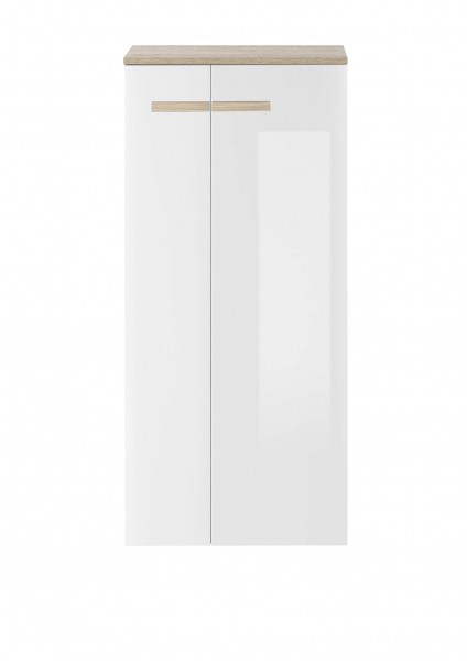 Solid Badschrank - Weiß Lack Hochglanz