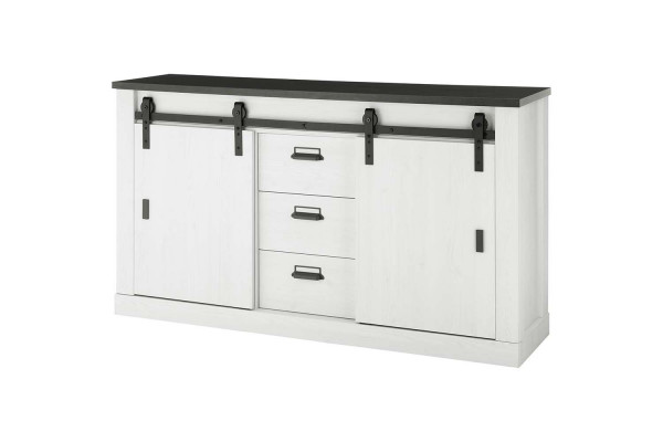 Sideboard Sherwood - Pinie Weiß Landhaus