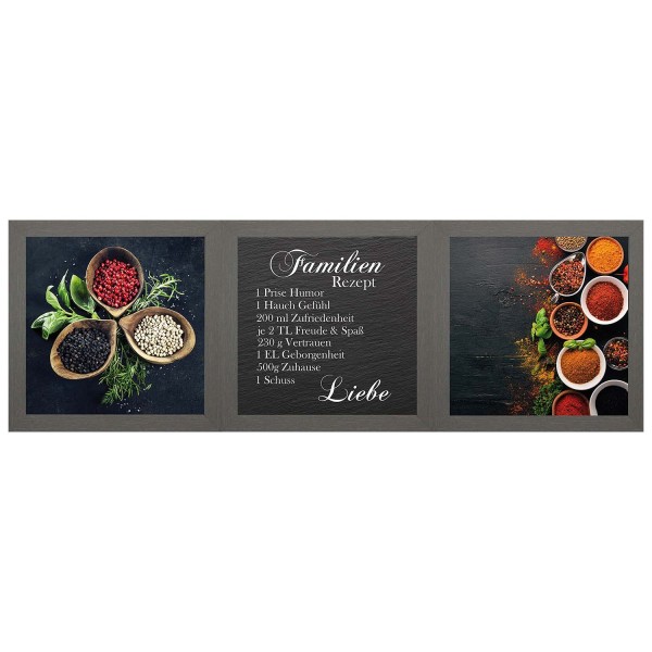 3-tlg. Set gerahmte Bilder - Familienrezept - 23 x 23cm