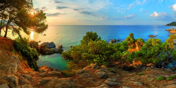 Leinwandbild - Motiv: Costa Brava - Spanien - 50 x 100cm