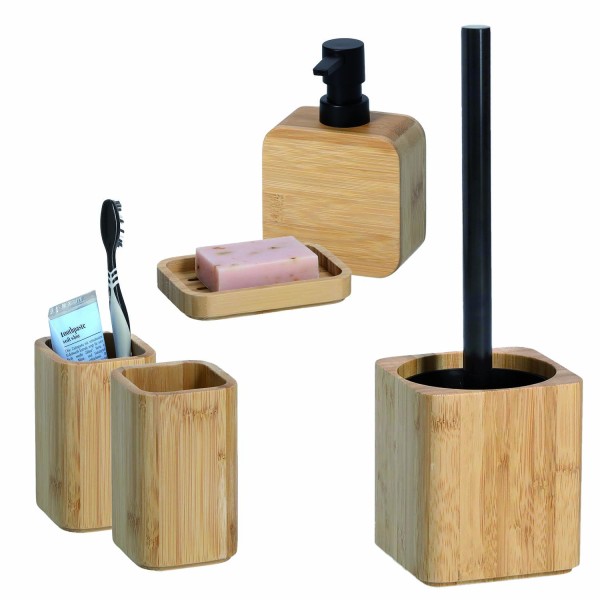 5-teiliges Badaccessoire-Set Bambus