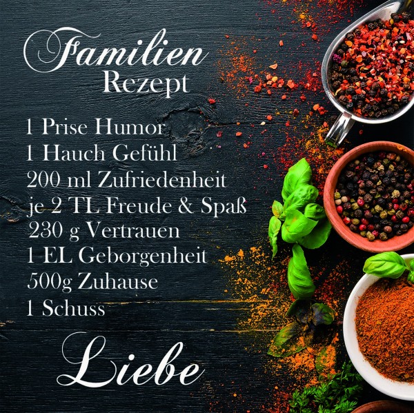 Leinwandbild - Motiv: Familienrezept - 35 x 35cm