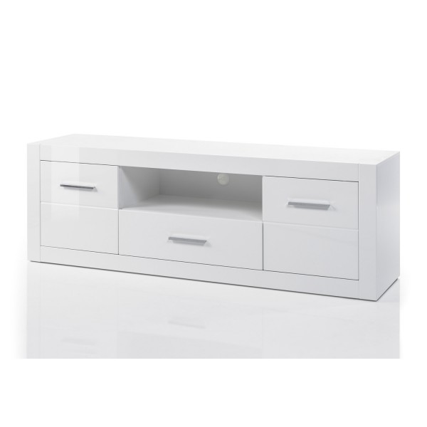 Großes Lowboard Bianco - Weiß Hochglanz
