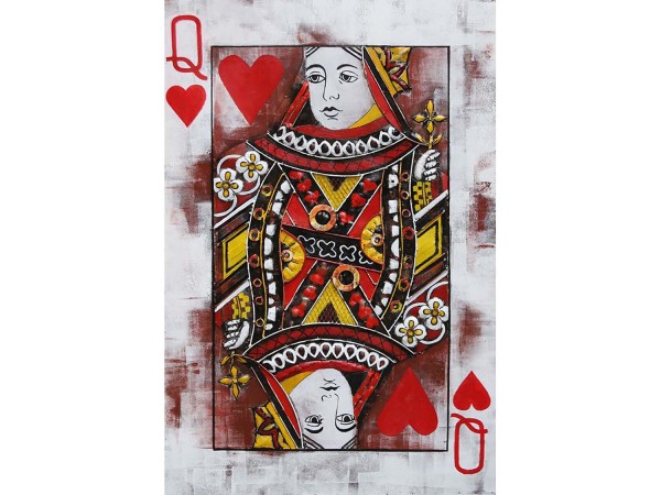 3D-Metallbild - Motiv: Queen of hearts - 60 x 40cm