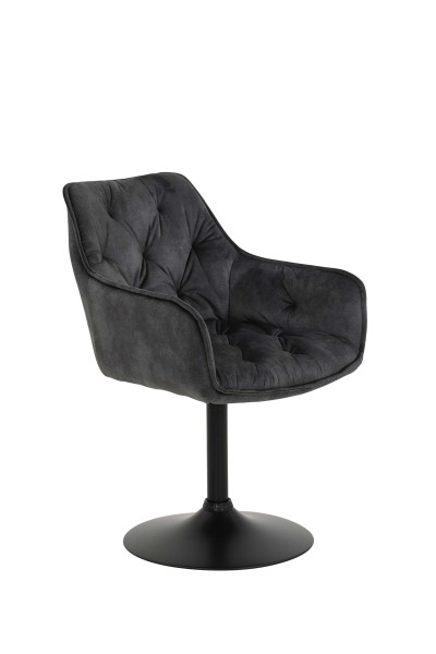 Sesselstuhl Birte - Samtvelour Vintage Anthrazit